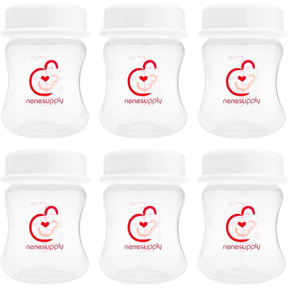 Nenesupply 6-Piece Wide Neck Breastmilk Storage Bottles for Spectra Pumps