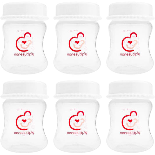 Nenesupply 6-Piece Wide Neck Breastmilk Storage Bottles for Spectra Pumps