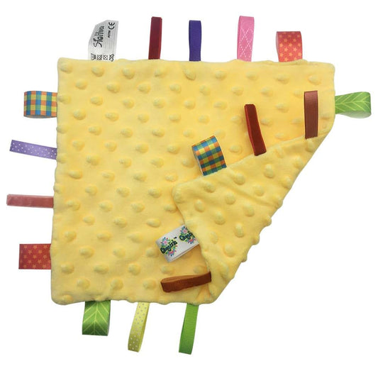 BabyOneStop Colorful Security Tag Blanket with 3D Massage Beans