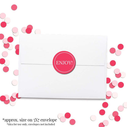 Amanda Creation Enjoy Stickers, 60 Pack Pink Polka Dot Labels (photo 2)