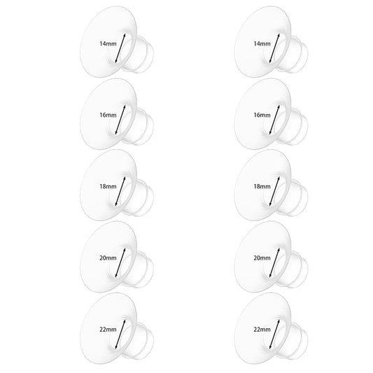 BabyOneStop 10-Piece Flange Insert Kit, 14/16/18/20/22mm, Compatible with Momcozy Air 1/W1/M9/M6/M5/V1 Pro/V2 Pro