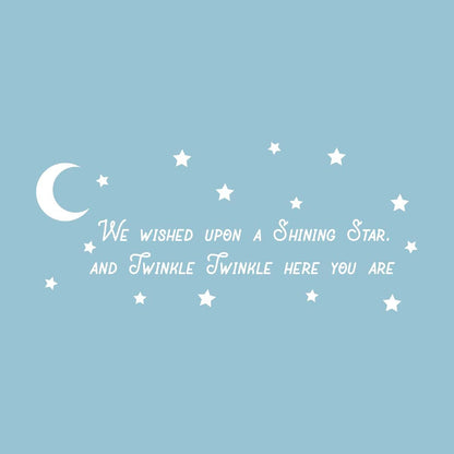 Vinyl Wall Art Decal - Moon And Stars Rhyme For Nursery Decor
