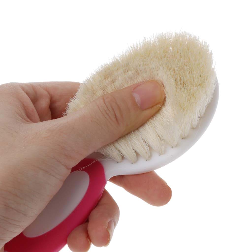 Ldabrye Natural Wool Soft Baby Brush Handle Brush Baby Hair Comb Infant Comb For Head For Head Massager Baby Hairbrush (photo 2)