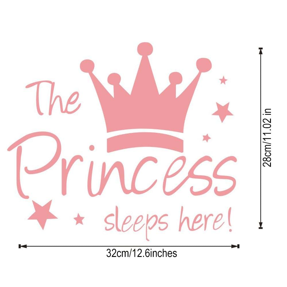 Shouhengda Princess Sleep Here Wall Decal With Crown And Star Art
