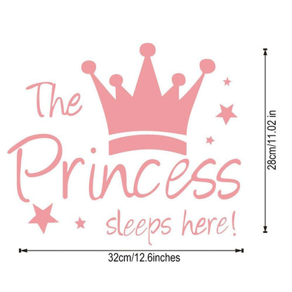 Shouhengda Princess Sleep Here Wall Decal With Crown And Star Art