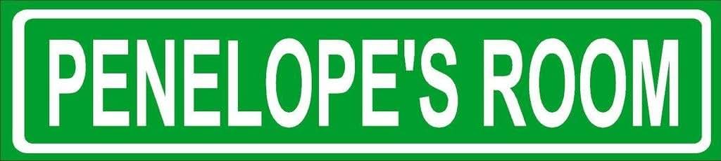 Any And All Graphics Penelope Room Green Aluminum Street Sign