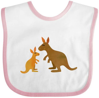 Inktastic Kangaroo Family Baby Bib | Combed Ring-Spun Cotton