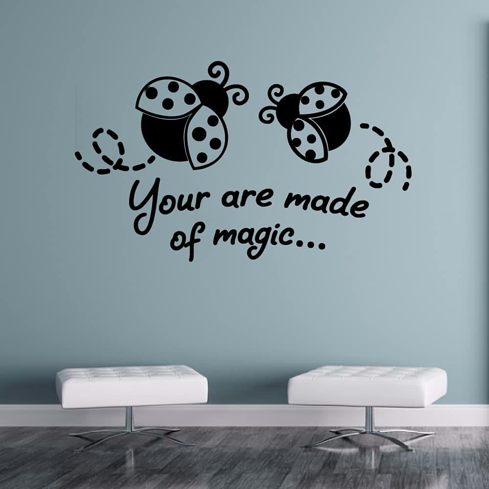 Magic Quote Ladybug Vinyl Wall Sticker 20x30 Inch