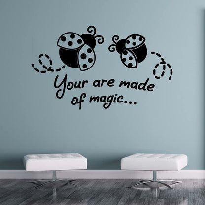 Magic Quote Ladybug Vinyl Wall Sticker 20x30 Inch