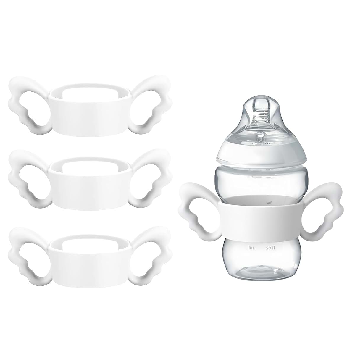 Uwste 3-Pack Silicone Bottle Handles for Wide-Neck Feeding Bottles