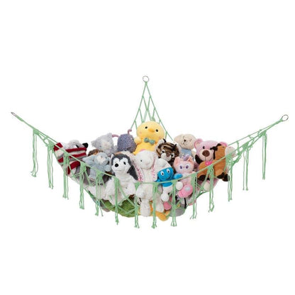 Lilly's Love Macrame Stuffed Animal Storage Hammock Holds 12 Lbs, Mint