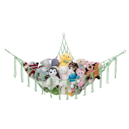 Lilly's Love Macrame Stuffed Animal Storage Hammock Holds 12 Lbs, Mint