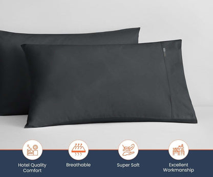 SGI Toddler Pillowcase Set in Dark Grey Egyptian Cotton