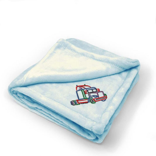 Fastasticdeals Semi Truck Baby Blanket Polyester