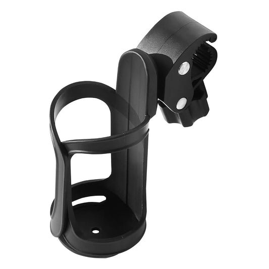WXCHISU Universal 360° Beverage Cup Holder for Strollers, Bikes, Wheelchairs, ABS Plastic, Black