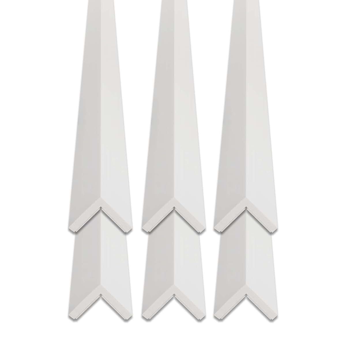Outwater White 1-1/2" X 1-1/2" Wall Corner Protector Trim with Adhesive, 8FT Length, 6 Pack