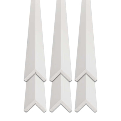 Outwater White 1-1/2" X 1-1/2" Wall Corner Protector Trim with Adhesive, 8FT Length, 6 Pack
