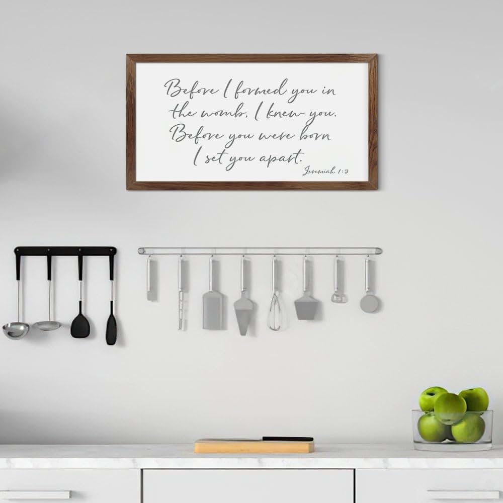 UFunhome Wooden Wall Plaque With Jeremiah 1:5 Verse (photo 3)