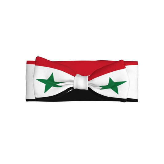 baobeb Flag of the Syrian Arab Republic Print Delicate Baby Bow Headband – Full Moon Gift for Newborns, Perfect for