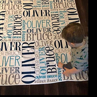 OMG SHIRTS Personalized Baby Blankets With Custom Name
