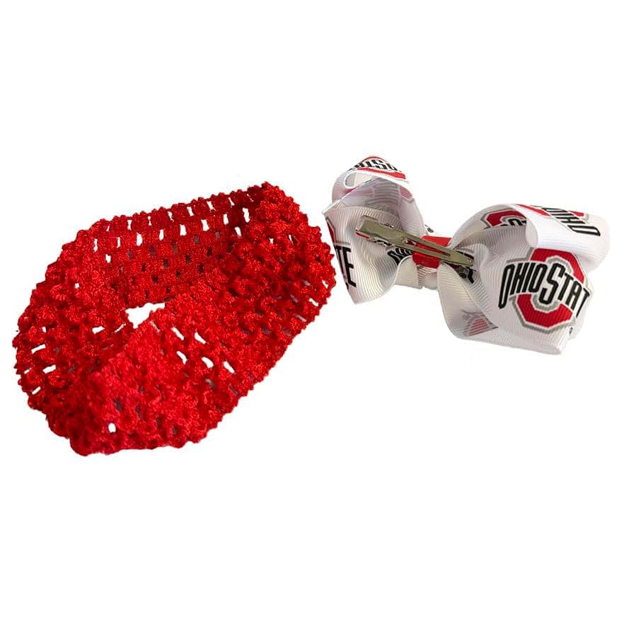 Zip Sew Craft Ohio State Crochet Headband With Junior Bow (photo 3)