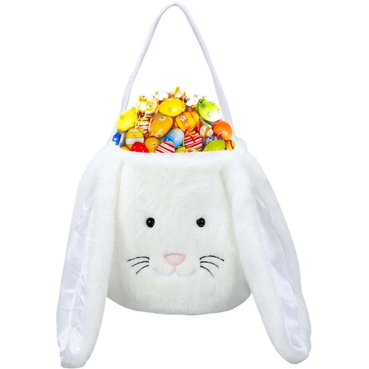 Plush Easter Bunny Basket for Gifts and Decorating