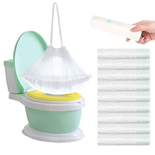 Xilanhhaa Disposable Potty Chair Liners With Drawstring, 100 Pack