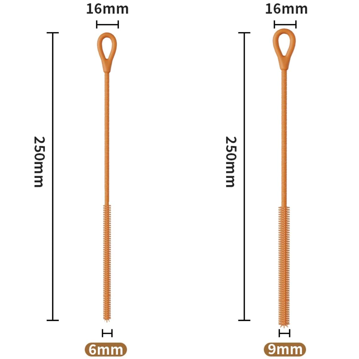 JMYDecor 2Pcs Silicone Straw Cleaner Brush,9.84in Reusable Straw Cleaner with Bendable Steel Core,Extra Long Soft (photo 4)