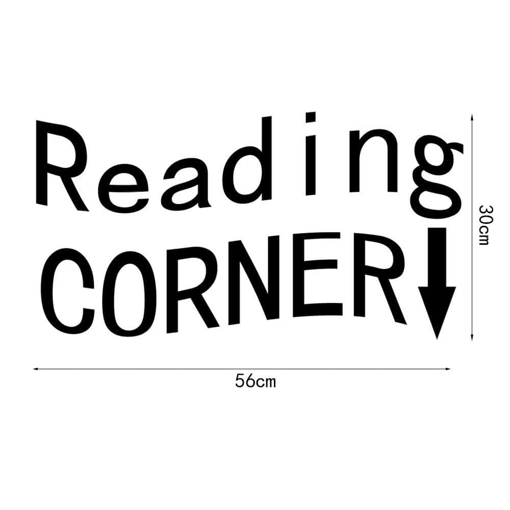 Bibitime Reading Corner PVC Wall Decal Vinyl Sticker Black 11.81 x 22.04