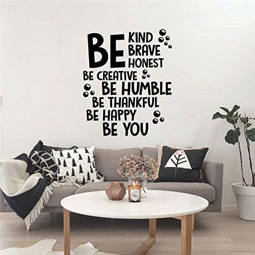 Be Kind Be Brave Be Honest Bubbles Vinyl Wall Sticker 10x10 Inch Decor