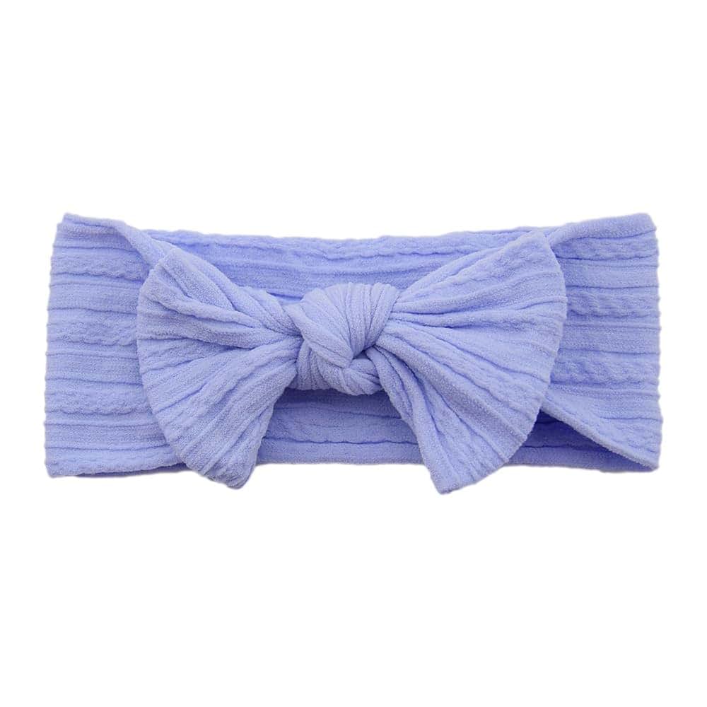 Koolgil Baby Girl Bow Headband, Nylon Knotted Turban Style, Light Purple