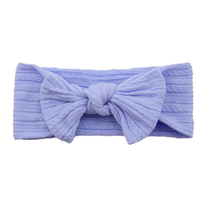 Koolgil Baby Girl Bow Headband, Nylon Knotted Turban Style, Light Purple