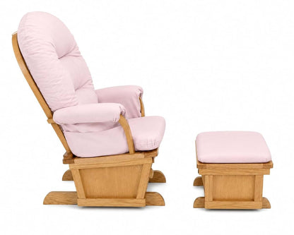 Suite Bebe Maya Nursery Rocking Chair With Ottoman In Poetic Natural Wood And Pink (photo 2)