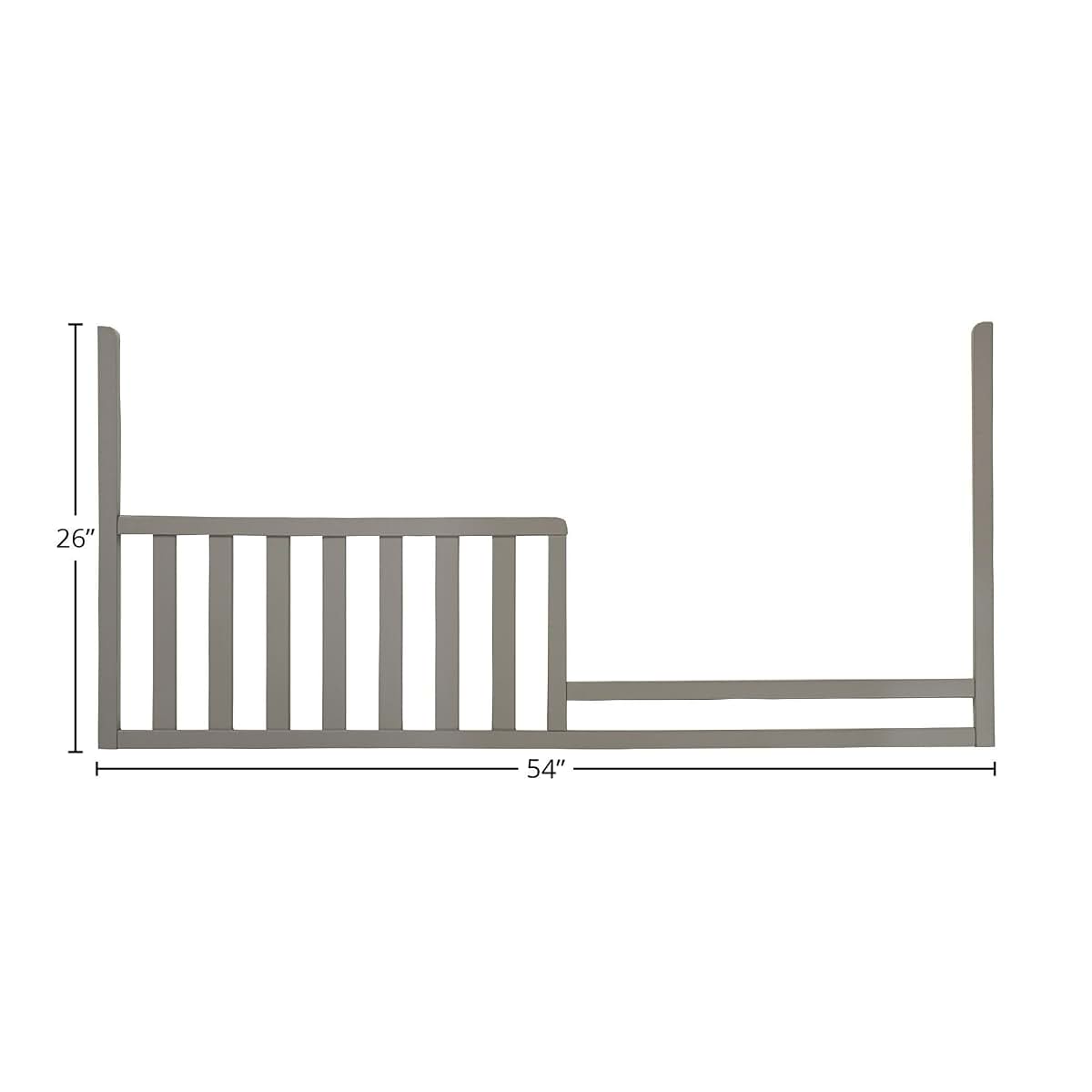Imagio Baby Emery Convertible Panel Crib Toddler Rail, Grey