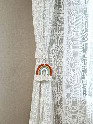 ZWA Handmade Macrame Rainbow Wall Decor for Nursery Kids Room Home Decor