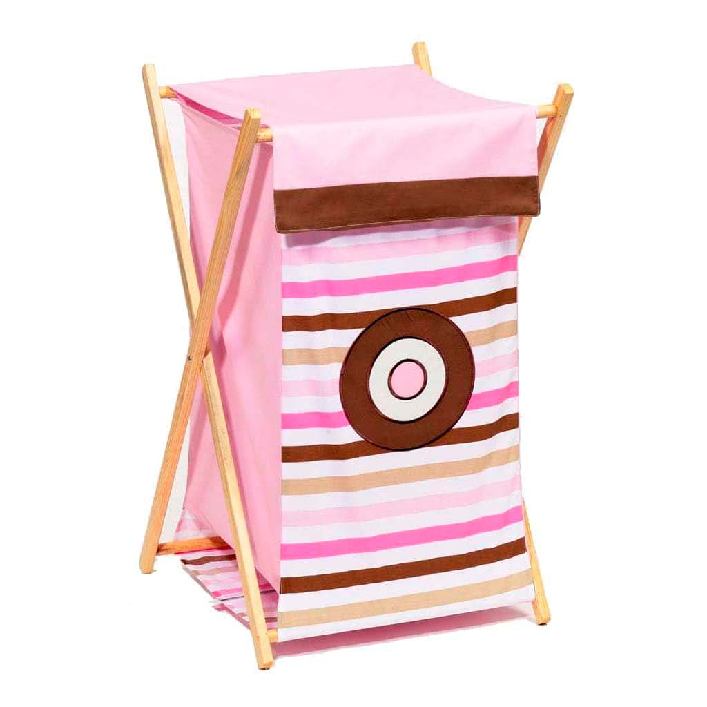Bacati Mod Dots and Stripes Pink and Chocolate Hamper