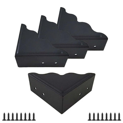 Hetyskluy Black Metal Corner Protector 4-Pack L-Shape Guards