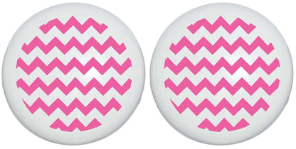 Hot Pink Chevron Ceramic Drawer Knobs for Nursery Decor (Set of Two)