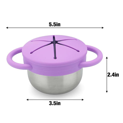 PandaEar Stainless Steel Toddler Snack Cups 2 Pack
