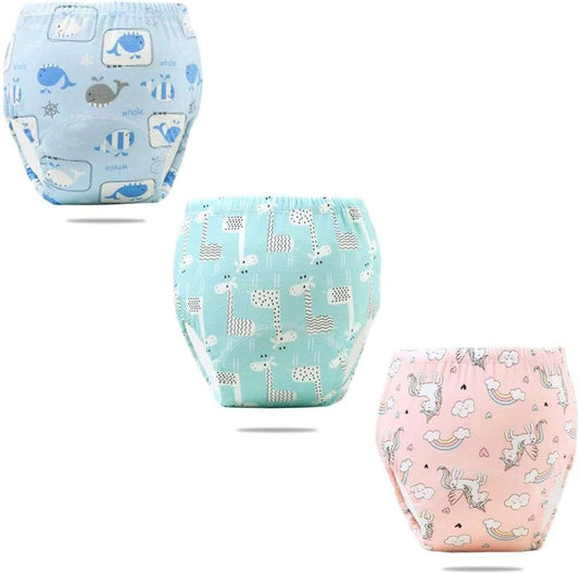 Anso 3 Packs Baby Potty Training Pants Boys Girls Training Underwear Reusable Toddlers Toilet Training Pants (Type