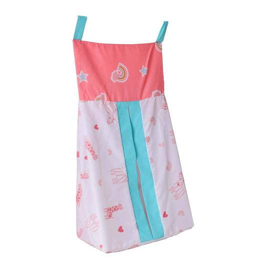 CribMATE Pink Nursery Diaper Stacker 1 PC Baby Girl Animal Rainbow Theme Diaper Storager Hanger for Girls