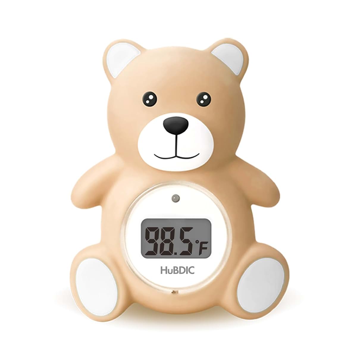 HubiBaby Baby Bath Thermometer & Digital Room Thermometer Floating Teddy Bear Khaki