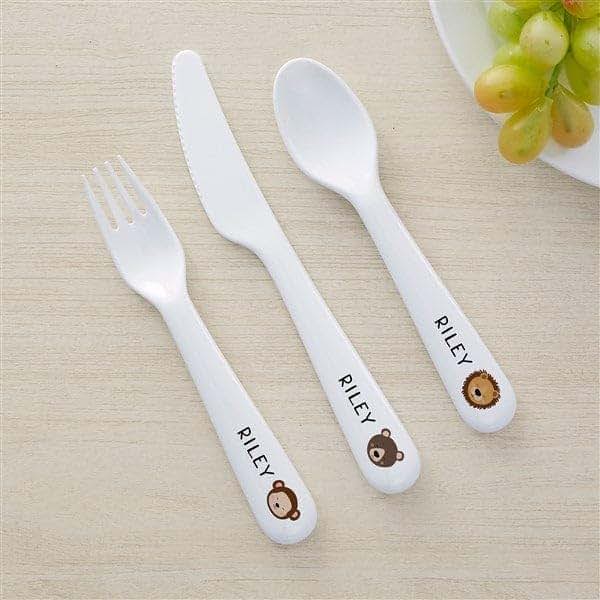 Personalization Universe Animal Pals Personalized Kids 3pc Utensil Set (photo 2)