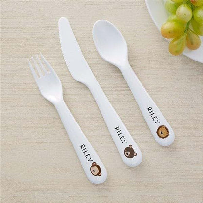 Personalization Universe Animal Pals Personalized Kids 3pc Utensil Set (photo 2)