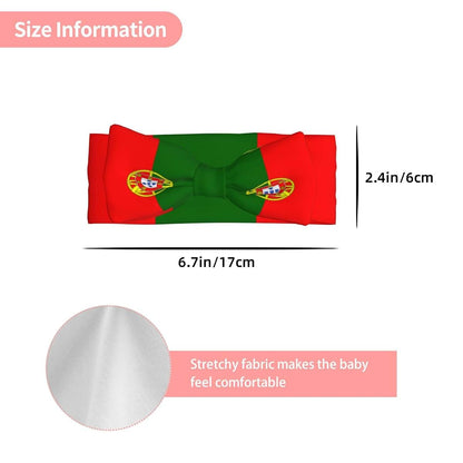 HYTTER Portuguese Flag Printed Bow Headband for Infants