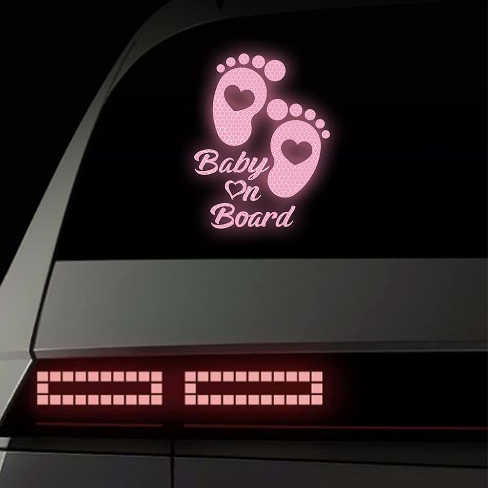 BabyOneStop Reflective Baby On Board Car Window Decals