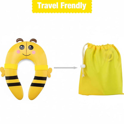 PandaEar Folding Toilet Seat Cover for Toddlers, Portable Silicone Travel Potty Training Seat with Non-Slip Pads