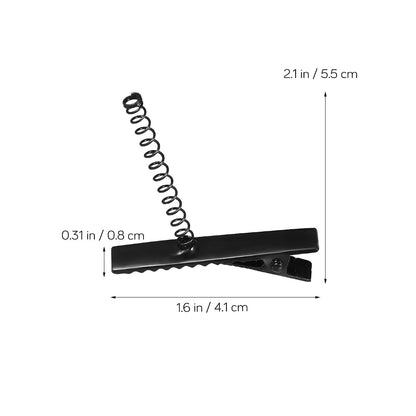 BabyOneStop 100-Pack Metal Duck Bill Clips, Black Alligator Hair Clips with Spring for Styling and DIY