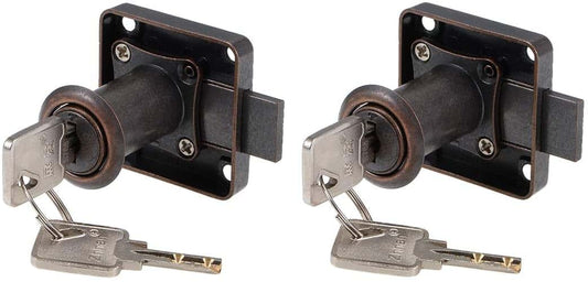 LOUBOL Drawer Cabinet Lock Cylinder Keyed Different 2pcs