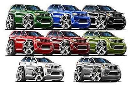 FatCat Wall Graphics 2007 SUV Grand Cherokee SRT8 2ft Long Wall Decal
